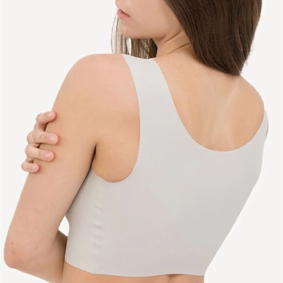 GREY COOBIE INVISIBLE STRAPS SCOOP BRA SIZE LARGE - Picture 3 of 5